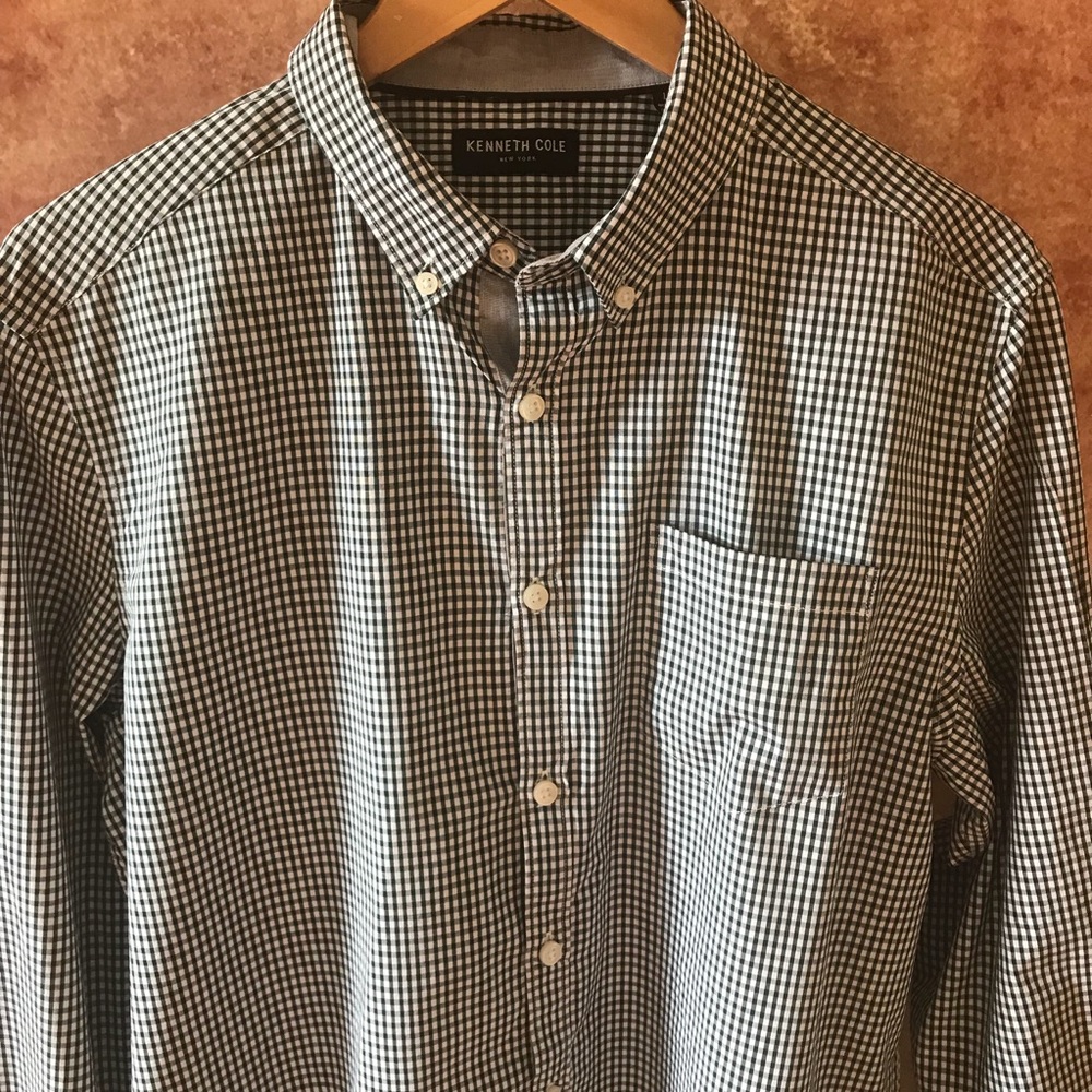 Kenneth Cole Gingham Button Down